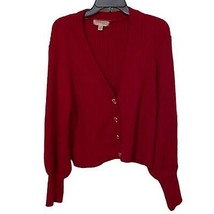 Philosophy Red Knit Cardigan Sweater Womens Size Extra Large Soft Holiday - £11.74 GBP
