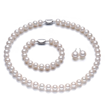 Round Natural Freshwater  Jewelry Sets For Women Fine Jewelry 8-9mm necklace bra - £127.45 GBP