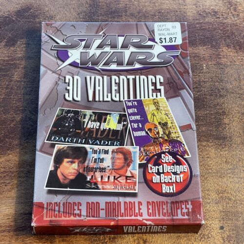 STAR WARS Valentine Cards 32 Fold &amp; Seal Cards w/ Seals New in Box - $7.19