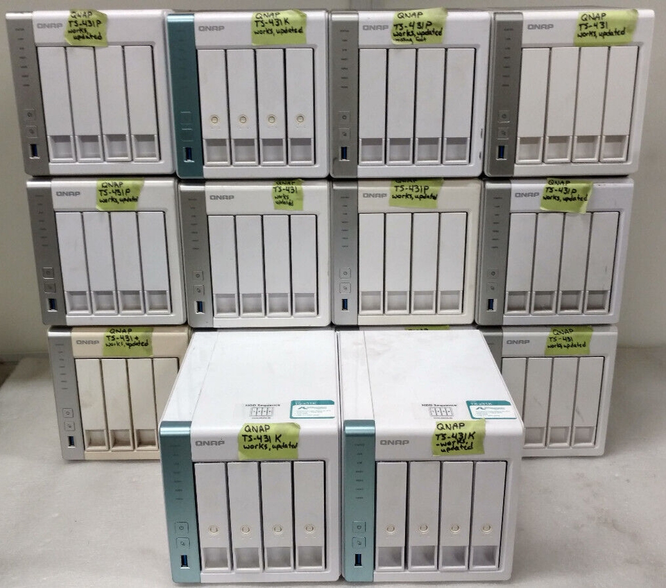 Lot of 14 QNAP TS-431p, TS-431k, TS-431 Network Attached Storage NAS - $1,485.00