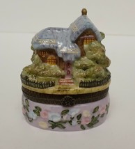 Thomas Kinkade Heather’s Hutch Porcelain Trinket Box Storage Hinged Mini House - £15.55 GBP