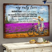 Couple Cycling Lavender Field My Only Love I Love You I Write It With No Spaces  - £12.57 GBP
