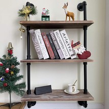 The Rogmars Industrial Pipe Wall Shelves With Wood Plank 24&quot; Industrial Pipe - £81.69 GBP
