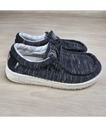 Hey Dude Wally Youth Stretch Loafer Shoes Black Gray Size 13 - $33.58 CAD