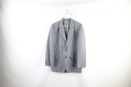 Vintage 70s Rockabilly Mens 40R Wool 2 Button Suit Coat Jacket Blazer Gray USA - £39.52 GBP