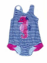 NWT Gymboree Toddler Girls Size 2T Striped Seahorse Swimsuit Bathing Sui... - $15.99