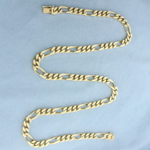 20.5 Inch Figaro Link Chain Necklace in 14k Yellow Gold - £3,207.41 GBP