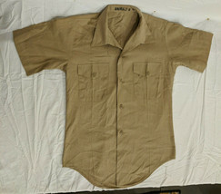 Pre-owned Military Vintage Navy tan Button up Shirt Short Sleeve Unknown Size - £25.51 GBP