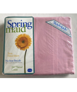 Springmaid Twin Fitted Sheet PINK Stay Made Pinafore Percale NOS 1990&#39;s ... - $25.08 CAD