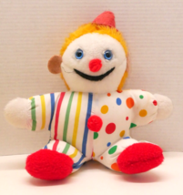 Bantam Vtg Clown Baby Stuffed Plush Soft Toy Rattle Stripes 10” Rattle - £11.76 GBP