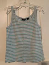 G.H. Bass &amp; Co. Ladies Size L Green Striped Sleeveless Tank Top - $7.99