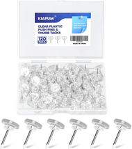 120 Count Push Pins, Premium Clear Push Pin, Clear Thumb Tacks Steel Poi... - £5.94 GBP