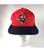 Vintage Mickey Mouse Basketball Black Red &quot;Nothing But Net&quot; Hat Cap Snap... - £9.45 GBP