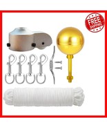 Complete Flag Pole Repair Kit: 3&#39;&#39; Gold Topper, 50&#39; Rope &amp; Swivel Hooks - $50.48