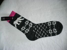 No Boundaries Women&#39;s Double Layer Socks Shoe Size 4-10 Charcoal Bear 1 ... - £7.06 GBP