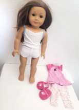 American Girl Truly Me Doll with I Love Pets Pajamas Polka Dot Cami Brief Set - $62.35