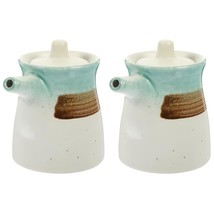 2Pcs Ceramic Soy Sauce Dispenser Traditional Japanese Style Shoyu Storag... - £40.08 GBP