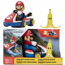 SUPER MARIO Spin Out 2.5&quot; Mariokart - Mario Racer Vehicle , Yellow - £23.88 GBP