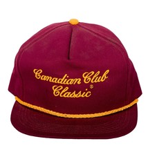 Canadian Club Classic Cap VTG Snapback Hat Gold Rope Trucker Burgundy - £14.16 GBP