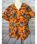 Disney Scrub Top Happy Halloween Plus size 3X 3XL Vneck Mickey Mouse Shirt - €26,78 EUR