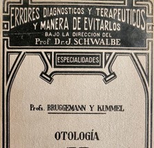 Diagnostic Errors Ear Otology 1925 1st Edition Spain Import Medical Book E40 - £104.16 GBP