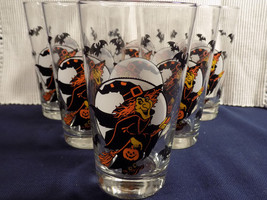 Set Of 6 Rare Libby 16 Oz Halloween Witch Juice Glasses - Excellent - £79.79 GBP