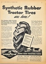 1943 GOOD YEAR - TRACTOR TIRES - SYNTHETIC-SURE GRIP AUTO-Vintage Print ... - $218.79 MXN