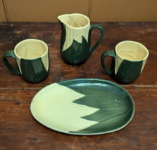 Lot Of Shawnee Corn King Pottery: 2 Cups, Creamer &amp; Oval Dish - $19.24