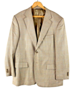 Pronto Moda 44R Blazer Sport Coat Mens Houndstooth Brown Tan Cashmere Wo... - £51.96 GBP