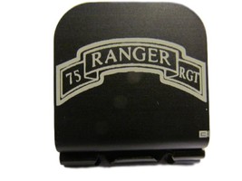 US ARMY 75th Ranger Regiment Scroll Patch Laser Etched Aluminum Hat Clip Brim-it - £8.96 GBP