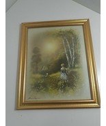 8 x 10 gold frame Andre Orpinas girl in meadow - £15.79 GBP