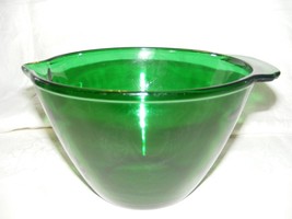 Vintage Anchor Hocking Forest Green Glass Tab Handled Batter Bowl #2 - $557.65 MXN