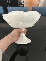 Indiana Milk Glass Colonial Grape Harvest footed bowl - $49.50