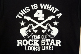 This Is What A 4 Year Old Rock Star Looks Like 2 Guitars Youth S Black T Shirt - £9.56 GBP