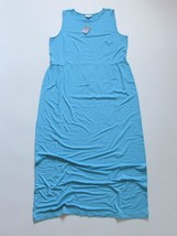 NWT J. Jill Island Blue Shirred Waist Sleeveless Jersey Knit Maxi Dress M Tall - £34.71 GBP