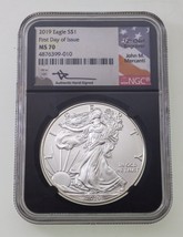 2019 S$1 American Silver Eagle Graded by NGC as MS70 FDOI Mercanti - £93.41 GBP