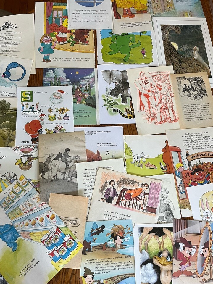 Lot Of 30 VINTAGE CHILDREN&#39;S BOOK PAGES Junk Journal, Scrapbooking Ephem... - $4.66