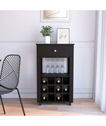 Black Coffee Cart: 39&quot; Bar, 12 Bottles, Storage - €182,58 EUR
