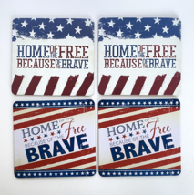 VFW Patriotic Coasters Home Of The Free Because Of The Brave Military US... - £7.88 GBP