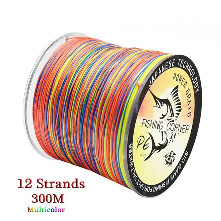 Sporting 12 Strands Braided Fishing Line PE Multifilament Multicolor Line Super  - £41.46 GBP