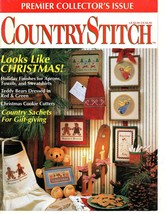 Country Stitch Magazine 1990 Premier Issue Cross Stitch Patterns Christmas - £5.30 GBP