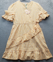 Hayden Mini Dress Girls XL Multi Floral Ruffle Tie Waist Short Sleeve V ... - $23.12