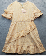 Hayden Mini Dress Girls XL Multi Floral Ruffle Tie Waist Short Sleeve V ... - $23.12