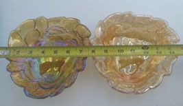 Vintage Loganberry Marigold & Amber Carnival Indiana Glass Candy Dish Set of 2 image 10