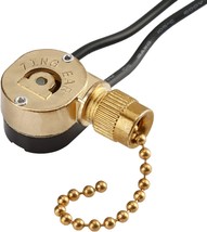 Ceiling Pull Chain Switch Ze-109M Zing Ear Metal Pull Chain Light Switch, Brass - $31.99