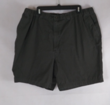 Roundtree &amp; Yorke Men&#39;s Elastic Waist Olive Green 100% Cotton Shorts Siz... - $11.87