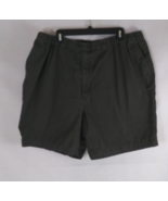 Roundtree &amp; Yorke Men&#39;s Elastic Waist Olive Green 100% Cotton Shorts Siz... - $11.87