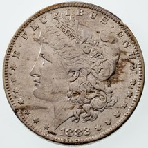 1882-O/S Strong Silver Morgan Dollar in AU Condition, Easy to See, Mainly White - £81.56 GBP