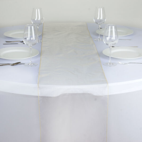 Champagne Organza 14X108&quot;&quot; Table Runner Wedding Party Tabletop Decoratio... - $6.34