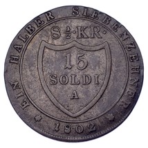 1802-A Italien États Gorizia Countship 15 Soldi Km #48 VF État - £70.61 GBP